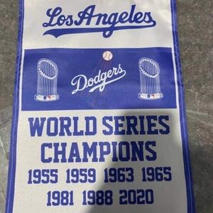 Dodgers World Series Champions Flag 17x12 in